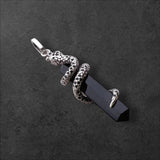 'FVY' Snake pendant with blackened onyx for men