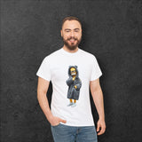 'SIMU' Unisex Heavy Cotton Tee Simpson with a coat