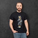 'SIMU' Unisex Heavy Cotton Tee Simpson with a coat