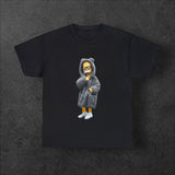 'SIMU' Unisex Heavy Cotton Tee Simpson with a coat