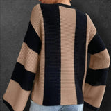 'WLIIS' Striped knit sweater for women