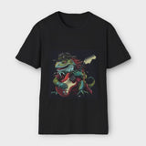 'YOM' T-Shirt A chameleon plays rock music