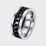 'FLOO' Stainless steel spinner ring for men
