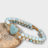 'XOO' Heart shaped stone bracelet for women