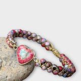 'XOO' Heart shaped stone bracelet for women