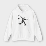 'STIK' Skeleton sweatshirt on a special skateboard