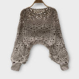'LAMX' Hollow flower knitted sweater for women
