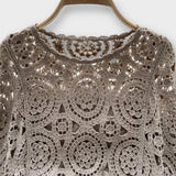 'LAMX' Hollow flower knitted sweater for women