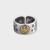 'APBT' Dice smiley ring