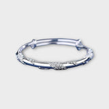 'IETA' Fashionable flower silver bracelet