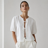 COTTON TIE BLOUSE