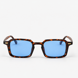 TORTOISESHELL BLUE LENS SUNGLASSES