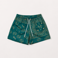 EMERALD PAISLEY SHORTS