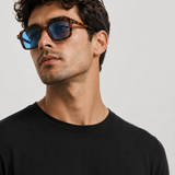 TORTOISESHELL BLUE LENS SUNGLASSES