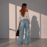 AURA STUDDED DENIM