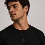 BLACK GEM PENDANT NECKLACE
