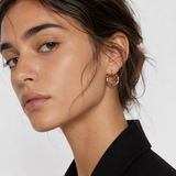 GOLD TEXTURED HOOP EARRINGS