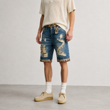 DISTRESSED DENIM BERMUDA