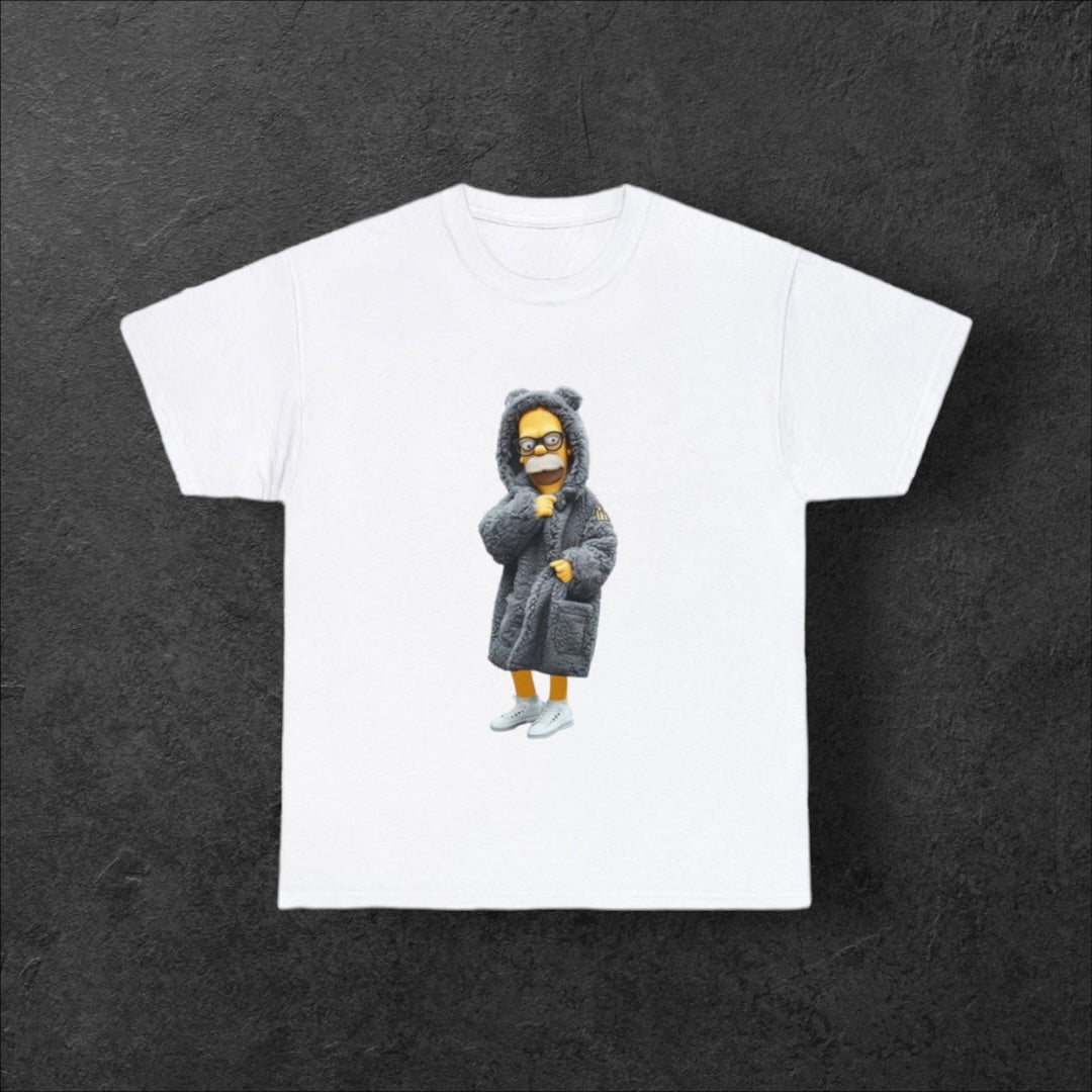 'SIMU' Unisex Heavy Cotton Tee Simpson with a coat