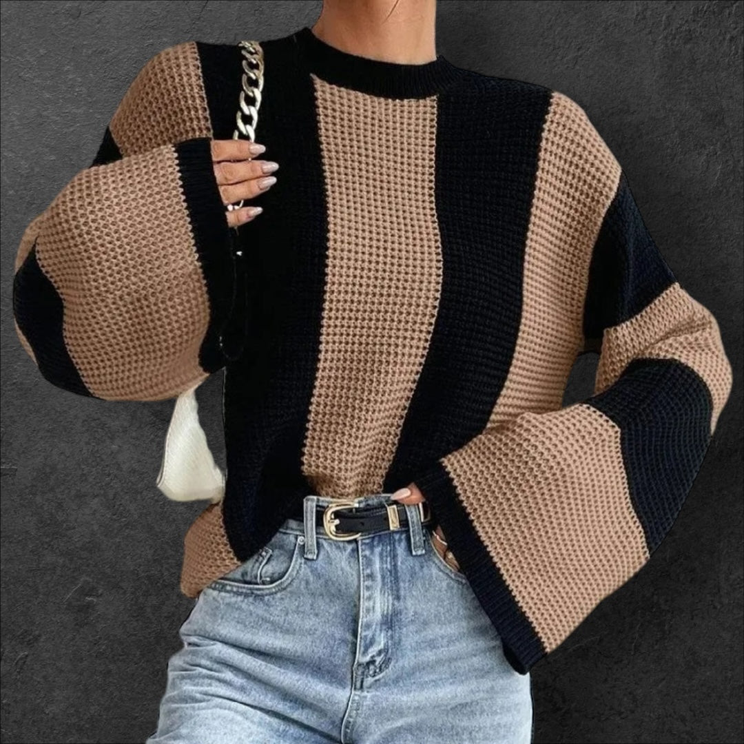 'WLIIS' Striped knit sweater for women