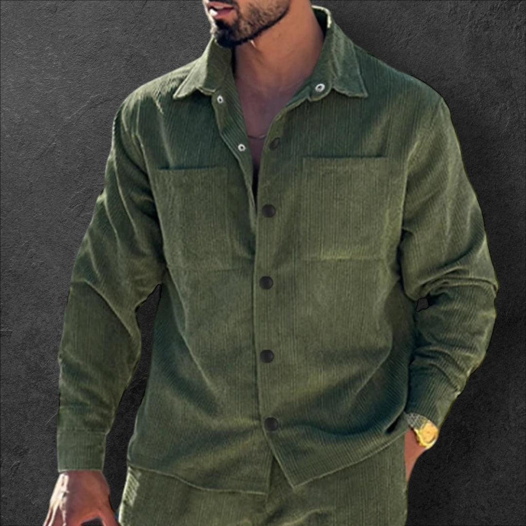 'SDFF' Turn-down collar button-down shirt for men