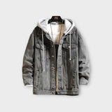 'OIUU' Men's hooded denim jacket