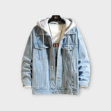 'OIUU' Men's hooded denim jacket