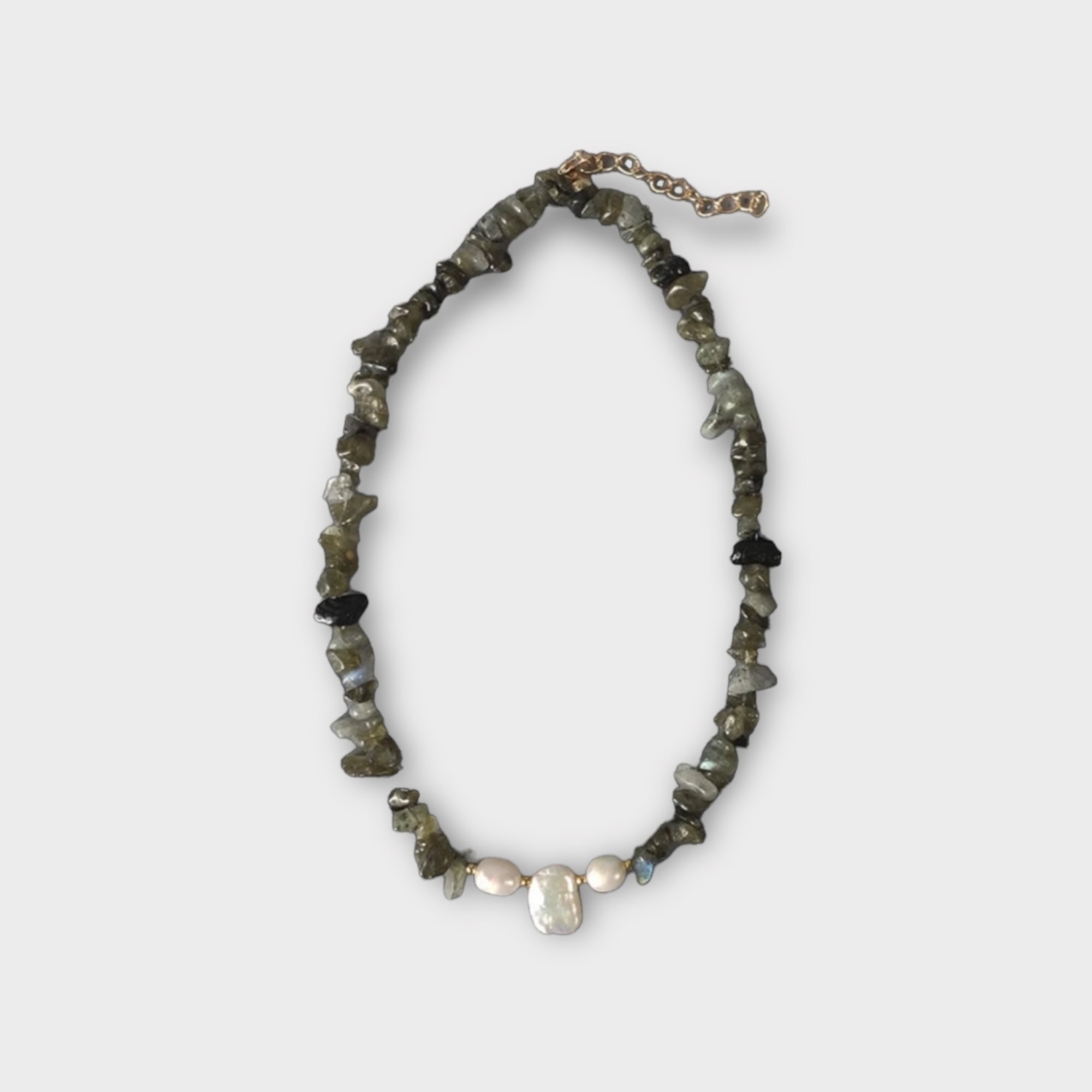 'MLAA' Bohemian style collar natural stone
