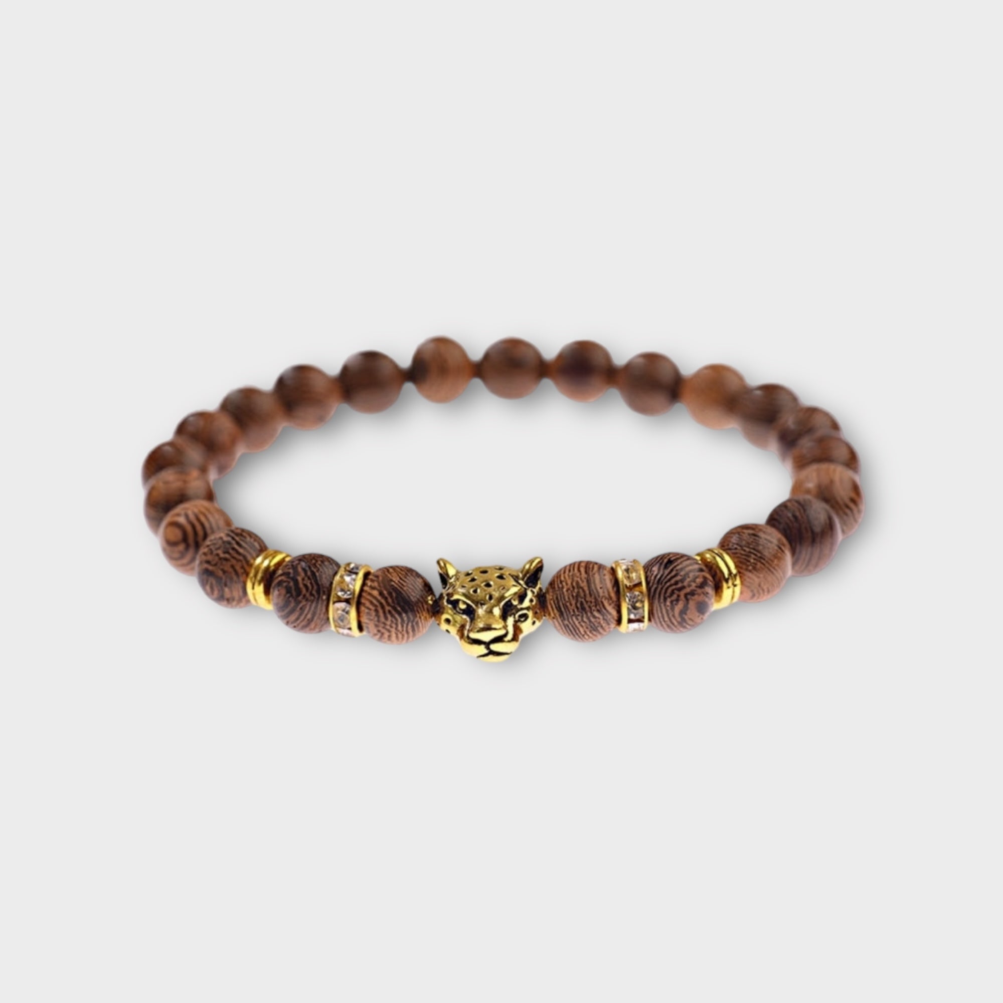 'SNOP' Men's tiger head round beads bracelets for men