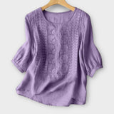 'TAF' Embroidered knitted shirt for women