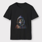 'EZL' T-shirt cat shirt with hood