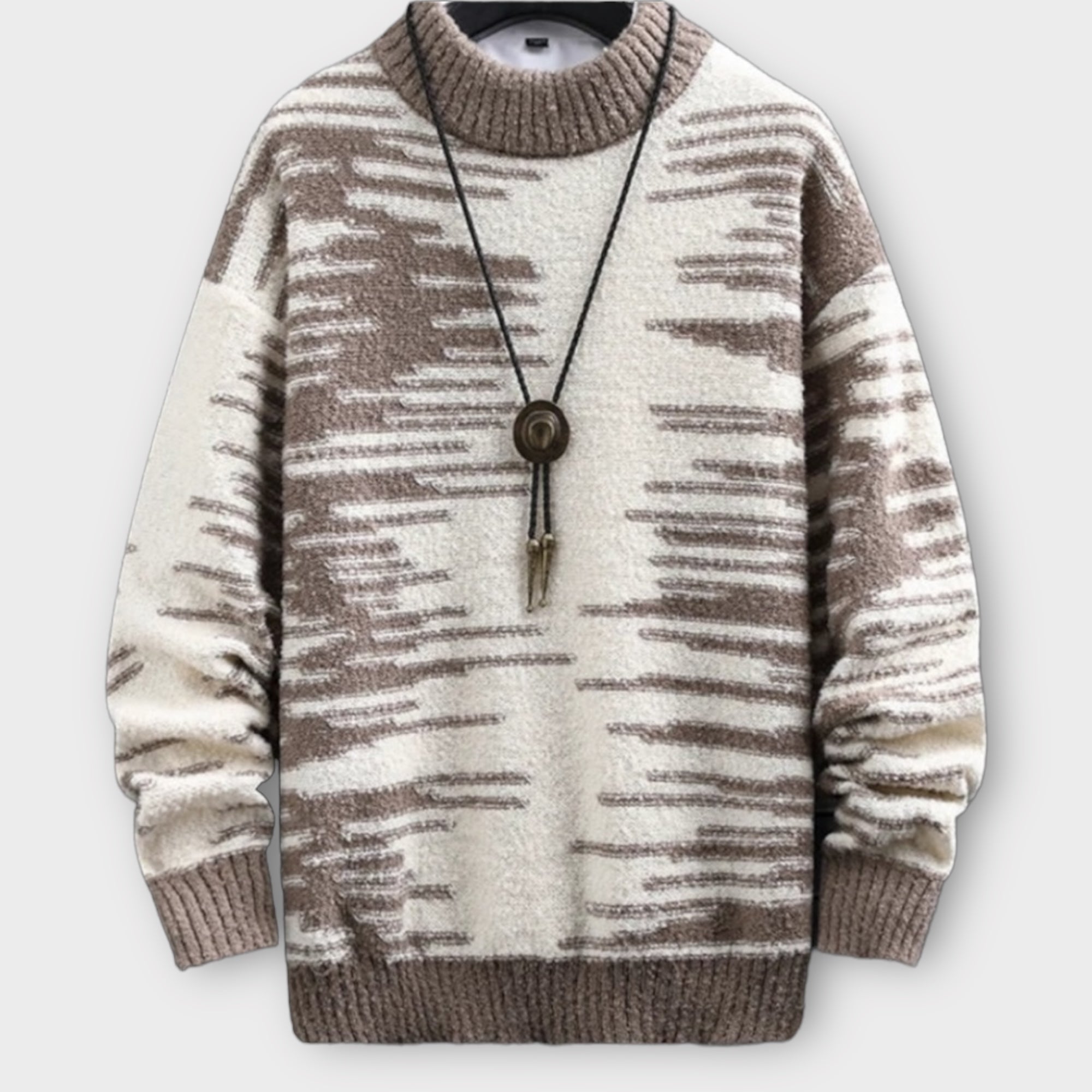 'SVED' Thick wool striped knitted sweater for men