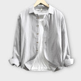 'TGU' Long sleeve cotton linen shirt for men